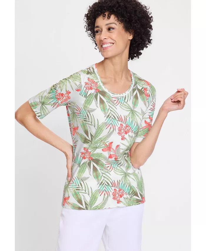 Женская футболка с тропическим принтом Olsen, зеленый
Женская футболка с тропическим принтом Olsen, зеленый