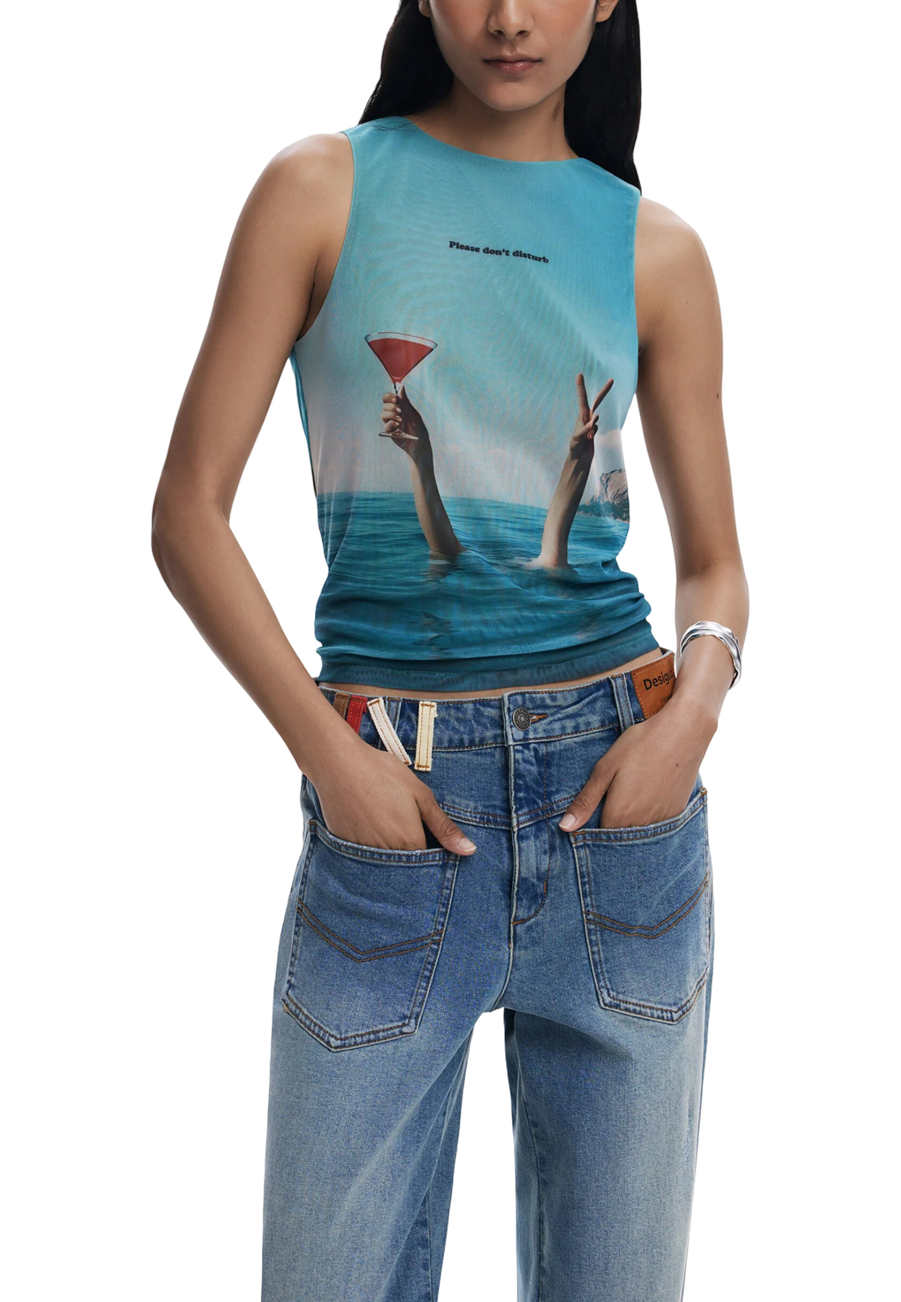 Майка-топ Desigual, light blue
Майка-топ Desigual, light blue