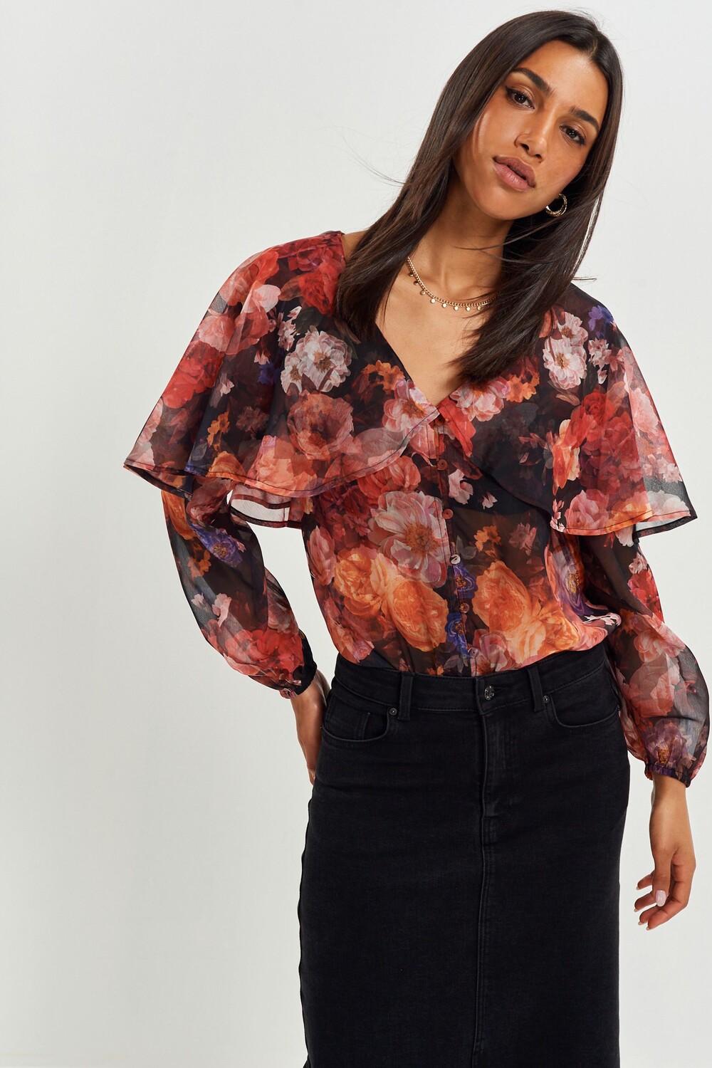 Блузка с длинными рукавами и накидкой Next, оранжевый
Блузка с длинными рукавами и накидкой Next, оранжевый