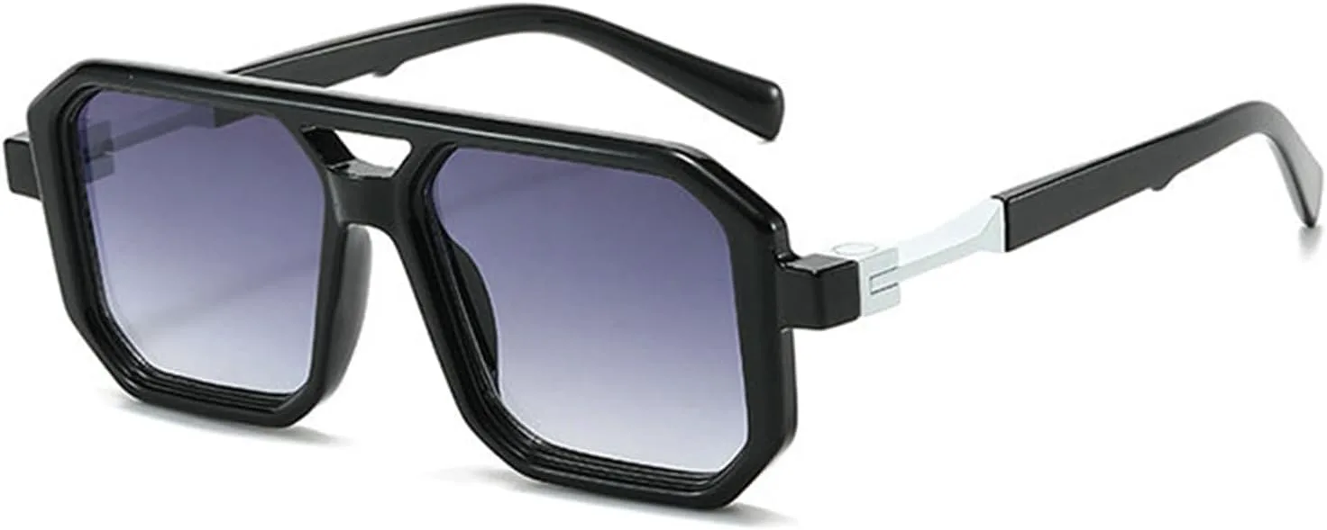 Солнцезащитные очки Willochra Vintage Double Bridge Squar Flat Pilot Sunglasses Women Men Classic Retro 70s Stylish Frame UV400 Sunglasses F27, Black Gray
Солнцезащитные очки Willochra Vintage Double Bridge Squar Flat Pilot Sunglasses Women Men Classic Retro 70s Stylish Frame UV400 Sunglasses F27, Black Gray