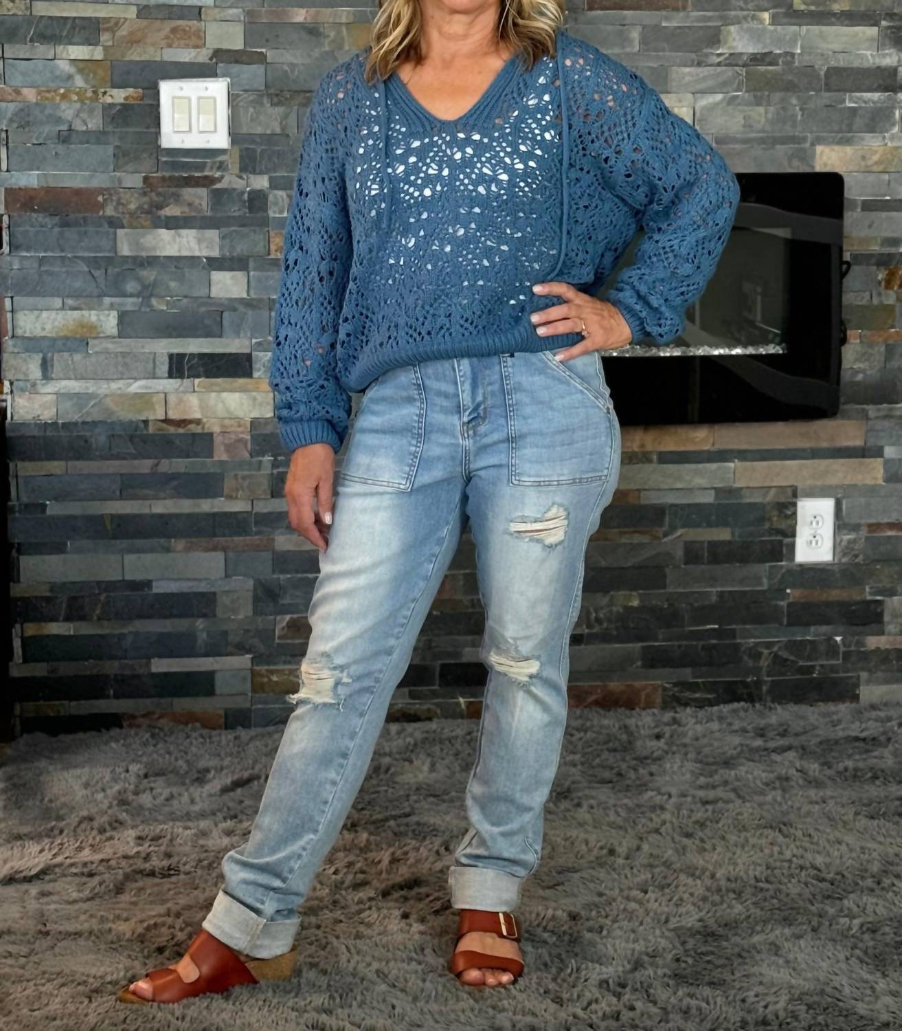 Джинсы бойфренды синего цвета Judy Blue
Джинсы бойфренды синего цвета Judy Blue