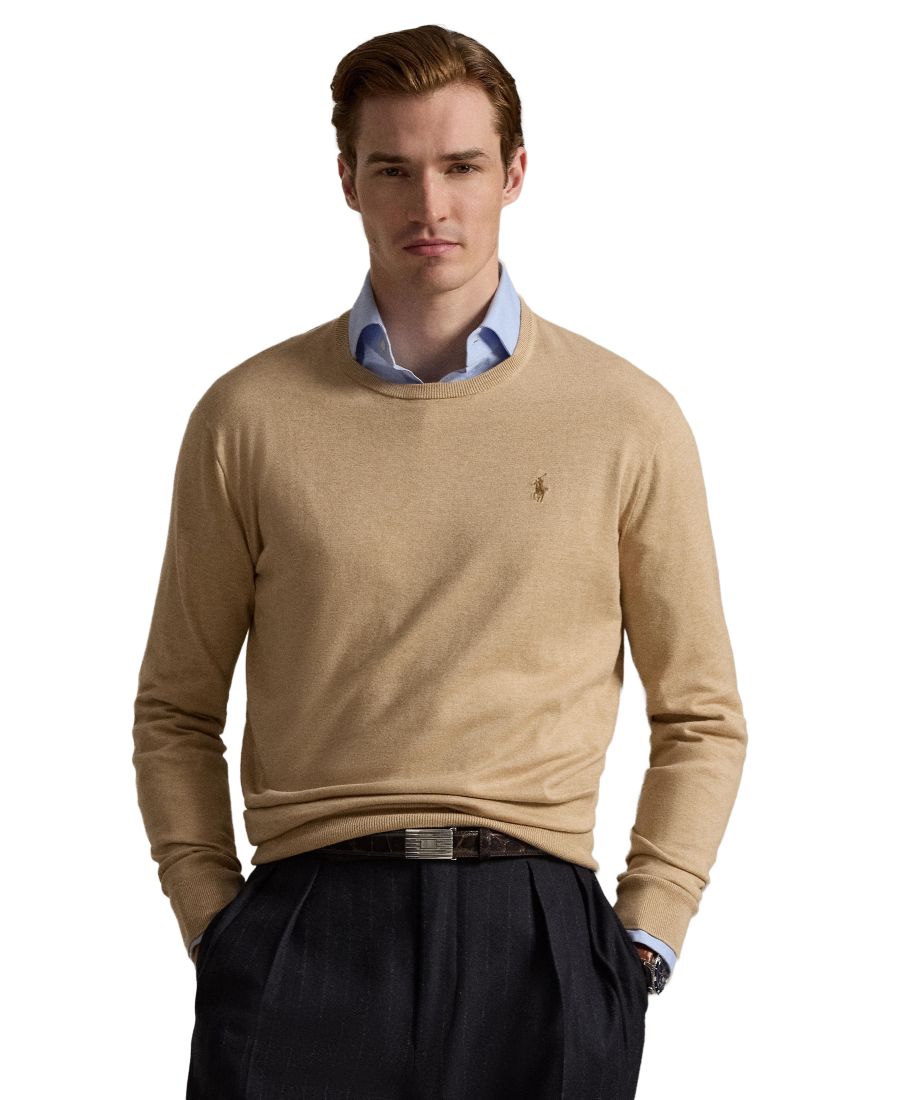 Мужской свитер из пима-пима с круглым вырезом и стандартным кроем Polo Ralph Lauren, Camel Melange
Мужской свитер из пима-пима с круглым вырезом и стандартным кроем Polo Ralph Lauren, Camel Melange