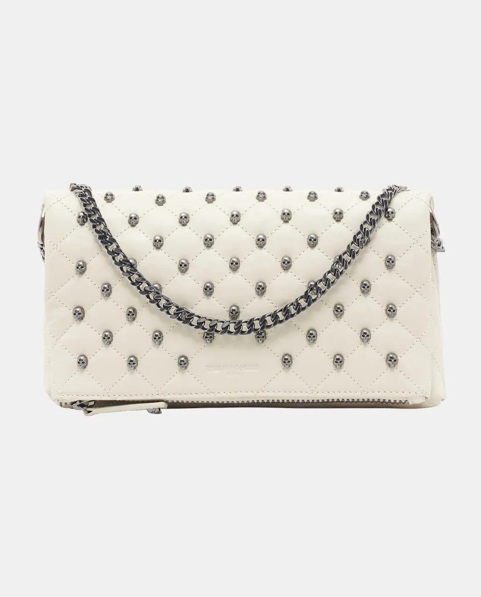 Маленький многофункциональный кожаный клатч Heritage с черепами The Kooples, белый
Маленький многофункциональный кожаный клатч Heritage с черепами The Kooples, белый