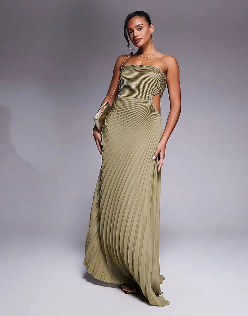 Длинное платье-бандо Aria Cove с открытыми боками и складками оливкового цвета
Длинное платье-бандо Aria Cove с открытыми боками и складками оливкового цвета