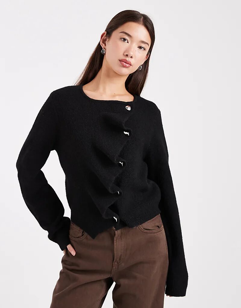 Кардиган с воланами ASOS DESIGN черного цвета
Кардиган с воланами ASOS DESIGN черного цвета