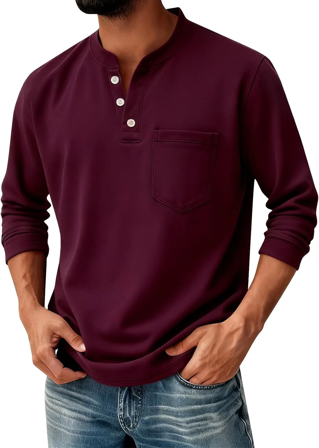 Мужская футболка Henley с длинным рукавом и V-образным вырезом DuDubaby
Мужская футболка Henley с длинным рукавом и V-образным вырезом DuDubaby