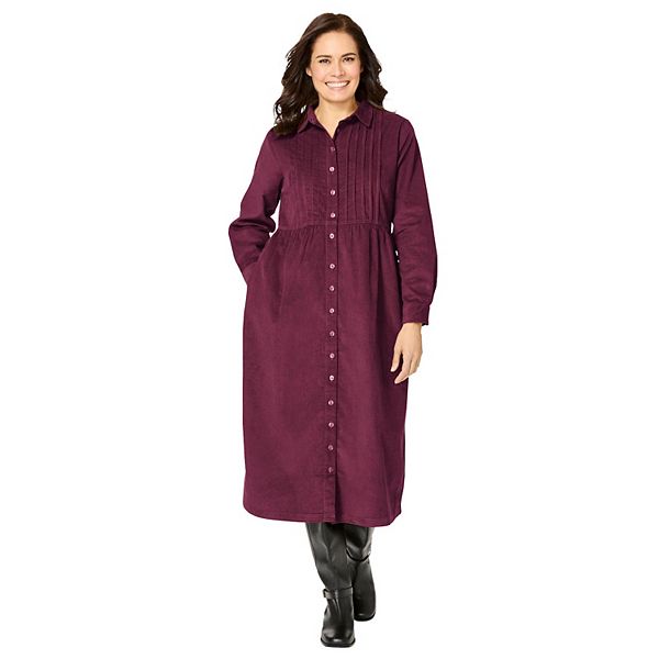 Платье из вельвета на пуговицах plus size petite Woman Within, Deep Claret
Платье из вельвета на пуговицах plus size petite Woman Within, Deep Claret