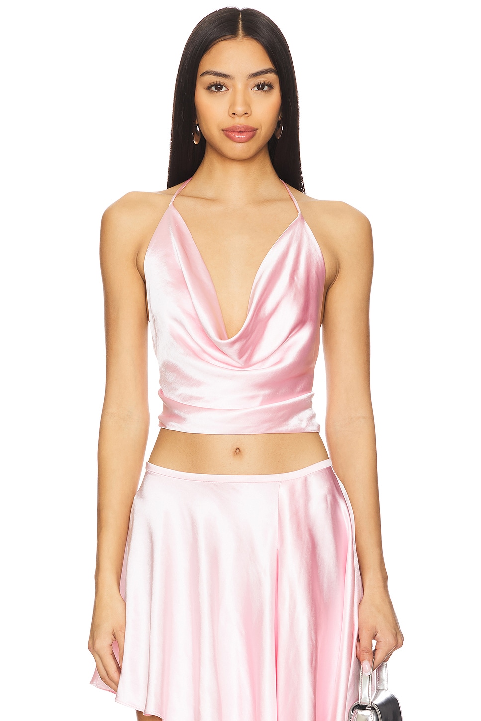 Andreama топ с халтерной застежкой из сатина Bardot, petal pink 
Andreama топ с халтерной застежкой из сатина Bardot, petal pink