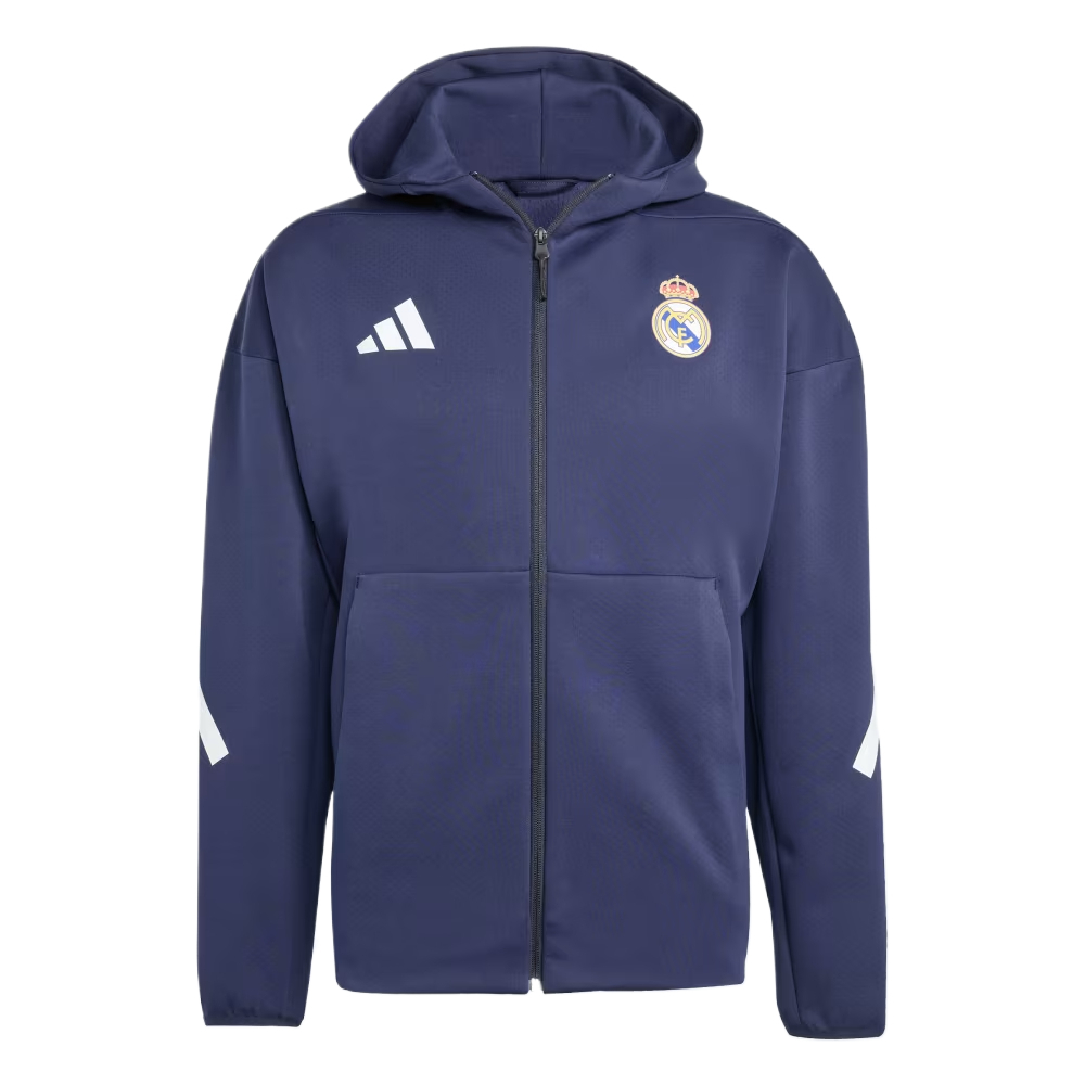 Adidas With AdiClub Real Madrid Adidas Z.N.E. Anthem Jacket, Marine Blue
Adidas With AdiClub Real Madrid Adidas Z.N.E. Anthem Jacket, Marine Blue
