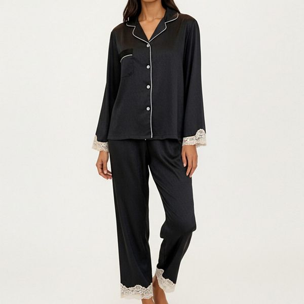 Женский комплект из 2 предметов: пижама с застежкой на пуговицы и брюки на резинке Anna-Kaci, Black
Женский комплект из 2 предметов: пижама с застежкой на пуговицы и брюки на резинке Anna-Kaci, Black