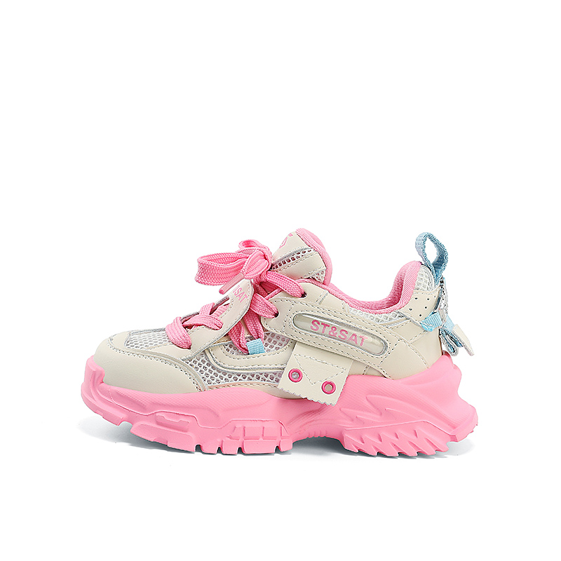 Нескользящие, противоударные, амортизирующие, устойчивые к истиранию, дышащие, низкие, детские кроссовки для повседневной носки ST&SAT, Ballet powder/vanilla rice 
Нескользящие, противоударные, амортизирующие, устойчивые к истиранию, дышащие, низкие, детские кроссовки для повседневной носки ST&SAT, Ballet powder/vanilla rice