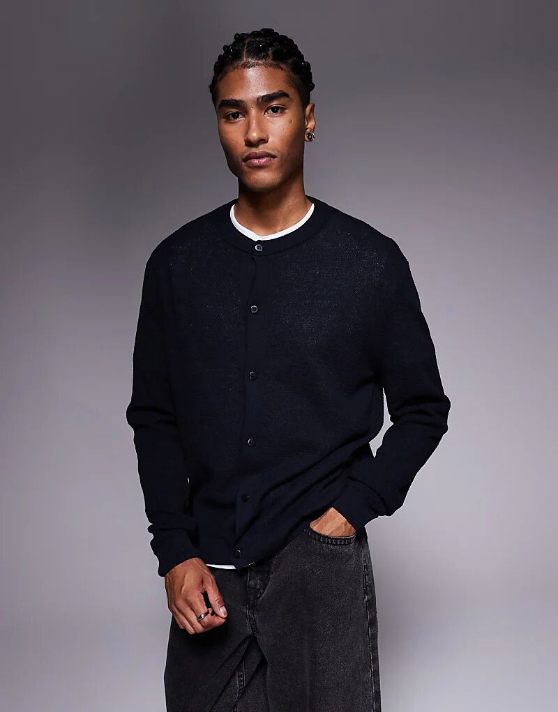 Свободный трикотажный кардиган ASOS DESIGN темно-синего цвета
Свободный трикотажный кардиган ASOS DESIGN темно-синего цвета