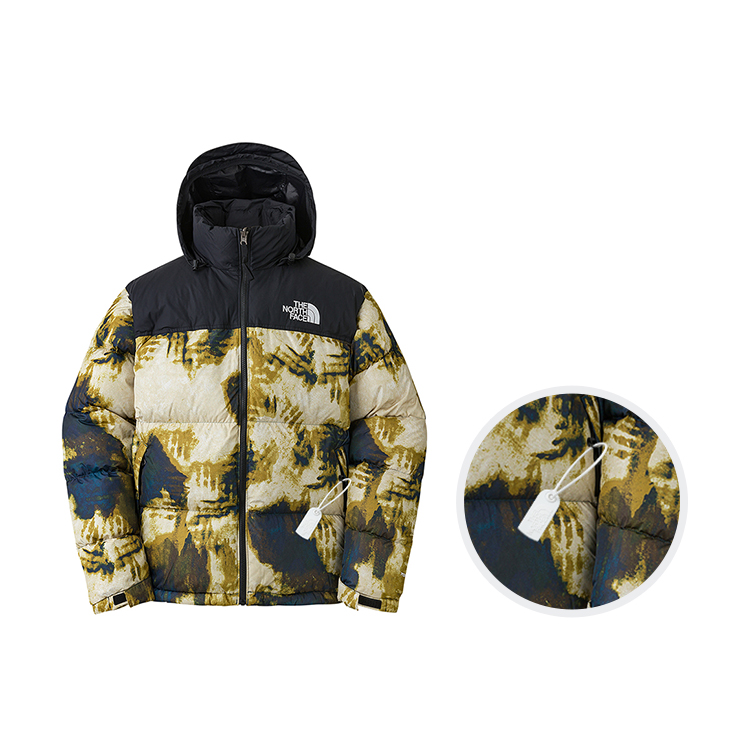 THE NORTH FACE Винтажная куртка Nuptse 700 Fill Packable 1996 года, Midnight Gasoline Bleach Dye Print/Black 
THE NORTH FACE Винтажная куртка Nuptse 700 Fill Packable 1996 года, Midnight Gasoline Bleach Dye Print/Black