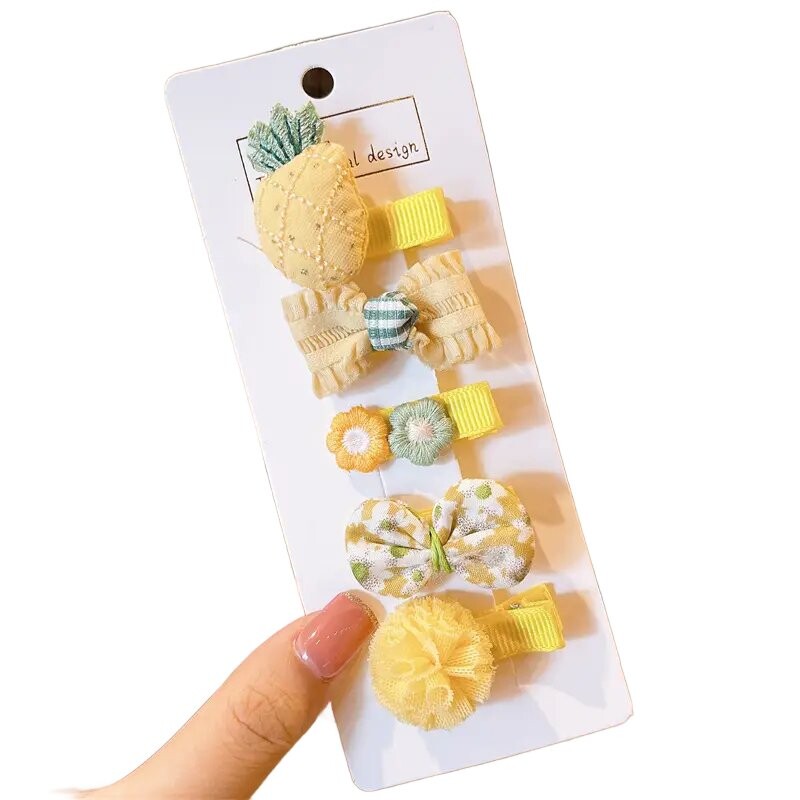 Набор желтых заколок для волос для девочек, 5 шт., тип XXXVI Inna Marka 
Набор желтых заколок для волос для девочек, 5 шт., тип XXXVI Inna Marka