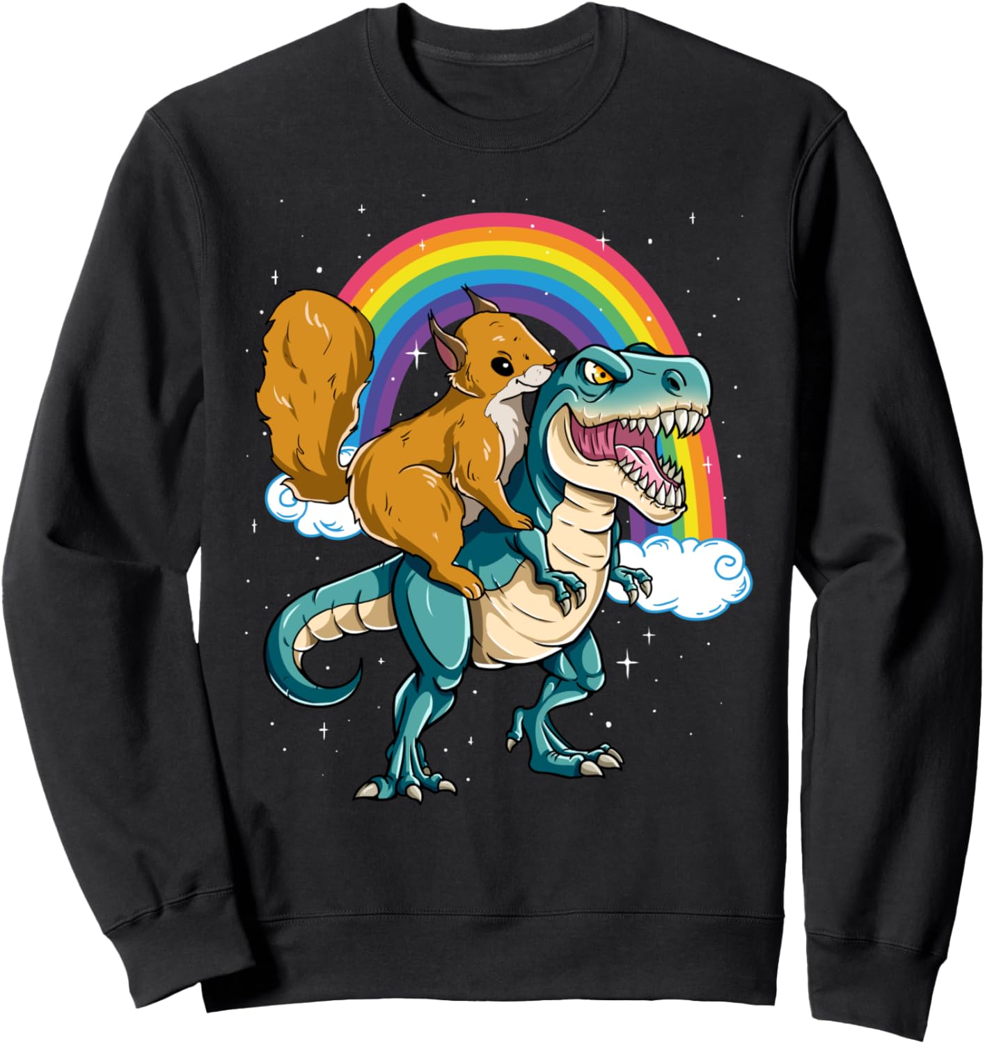 Толстовка с изображением динозавра Тираннозавра Рекса и радужных облаков, блестящих на ощупь Check Out My Squirrel Shirts, черный
Толстовка с изображением динозавра Тираннозавра Рекса и радужных облаков, блестящих на ощупь Check Out My Squirrel Shirts, черный