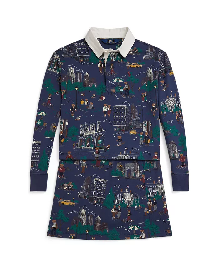 Девочки 7-16 лет комплект из двух предметов: бокси-футболка в стиле регби и юбка-шорты с эффектом запаха Polo Ralph Lauren, синий
Девочки 7-16 лет комплект из двух предметов: бокси-футболка в стиле регби и юбка-шорты с эффектом запаха Polo Ralph Lauren, синий