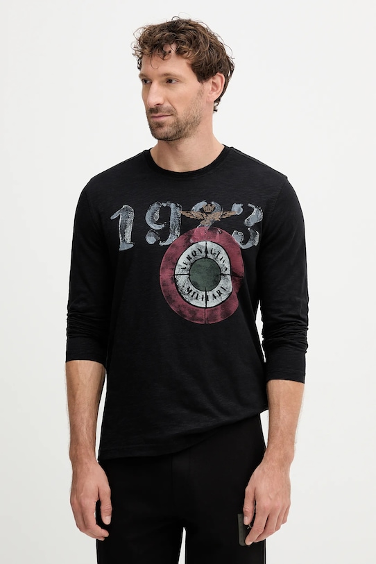 Хлопковый лонгслив Aeronautica Militare, черный
Хлопковый лонгслив Aeronautica Militare, черный