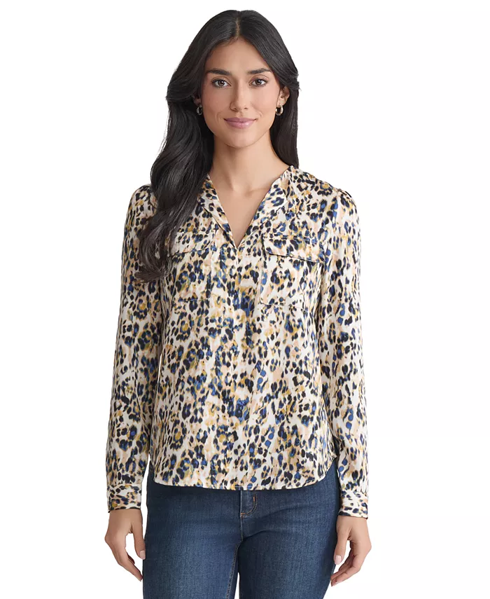 Женский топ с анималистичным принтом, карманами-клапанами и длинными рукавами Jones New York, белый
Женский топ с анималистичным принтом, карманами-клапанами и длинными рукавами Jones New York, белый