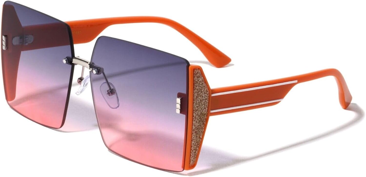 Женские солнцезащитные очки Dweebzilla увеличенного квадратного размера без оправы с блестками и подвеской в виде бабочки, Orange & White Frame - Purple Pink Gradient Lenses
Женские солнцезащитные очки Dweebzilla увеличенного квадратного размера без оправы с блестками и подвеской в виде бабочки, Orange & White Frame - Purple Pink Gradient Lenses