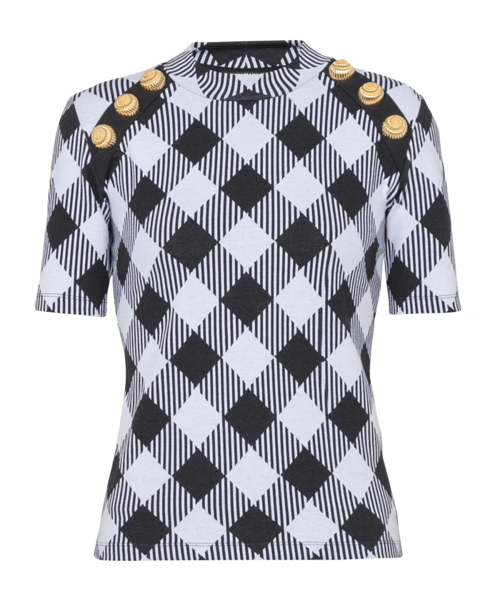 Футболка с пуговицами виши Balmain, мультиколор
Футболка с пуговицами виши Balmain, мультиколор