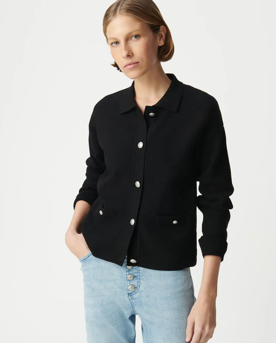 Женский вязаный кардиган на пуговицах IKKS, черный
Женский вязаный кардиган на пуговицах IKKS, черный