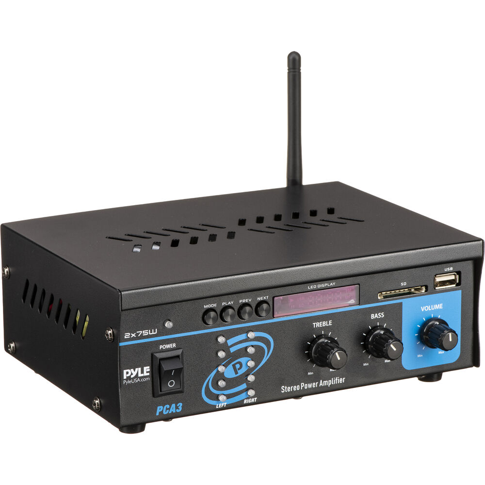 Стереоусилитель Pyle Pro PCA3 мощностью 150 Вт с Bluetooth 
Стереоусилитель Pyle Pro PCA3 мощностью 150 Вт с Bluetooth