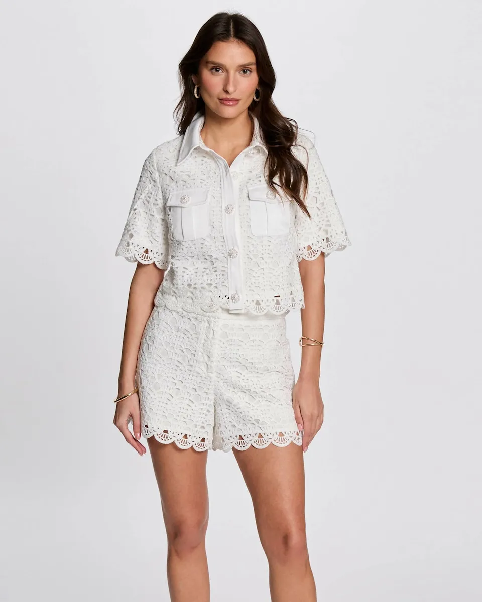 Женская блузка с коротким рукавом и декоративными пуговицами Morgan, белый
Женская блузка с коротким рукавом и декоративными пуговицами Morgan, белый