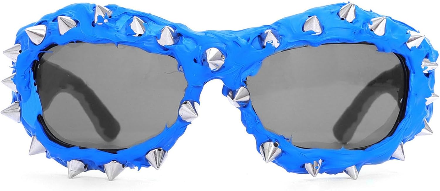 Модные черные солнцезащитные очки в стиле панк для активного отдыха, с декоративными заклепками и эффектом капель клея. Солнцезащитные очки для мужчин и женщин. Стильные персонализированные очки mincl, Blue
Модные черные солнцезащитные очки в стиле панк для активного отдыха, с декоративными заклепками и эффектом капель клея. Солнцезащитные очки для мужчин и женщин. Стильные персонализированные очки mincl, Blue