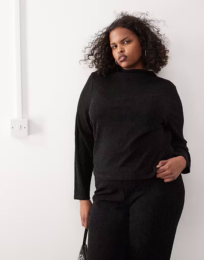 Топ Noisy May Curve с высоким воротом, блестящий черный, в комплекте
Топ Noisy May Curve с высоким воротом, блестящий черный, в комплекте