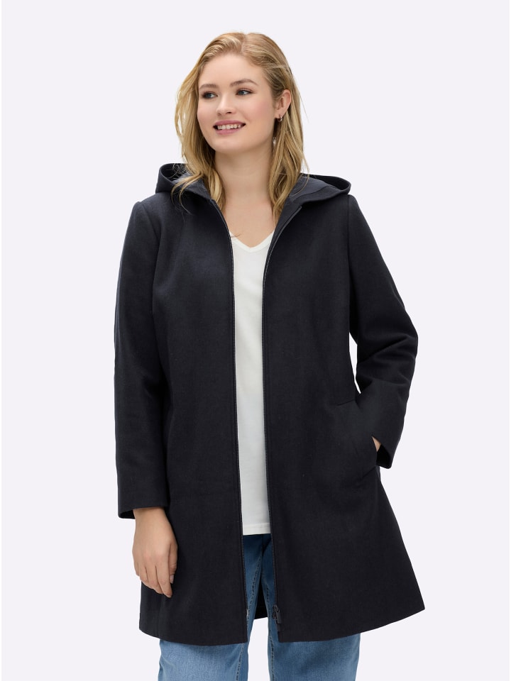 Зимнее пальто темно-синего цвета sheego
Зимнее пальто темно-синего цвета sheego