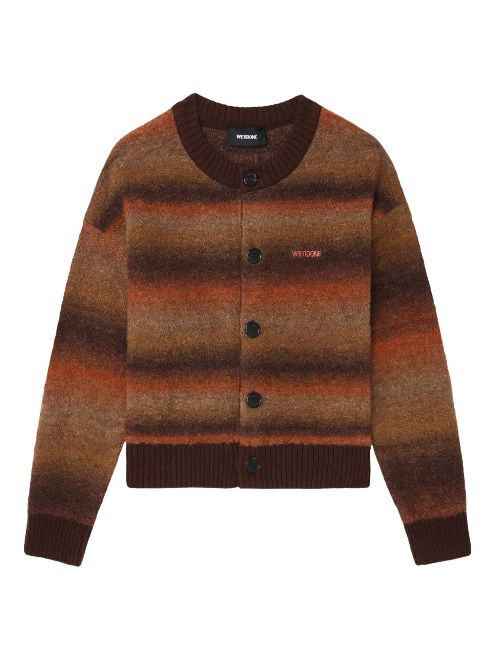 Кардиган в полоску с эффектом омбре We11done, коричневый
Кардиган в полоску с эффектом омбре We11done, коричневый
