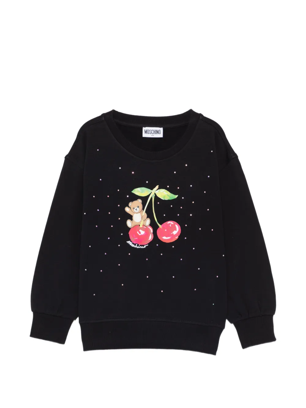 Свитшот с украшением и изображением мишки Moschino Kids, черный
Свитшот с украшением и изображением мишки Moschino Kids, черный