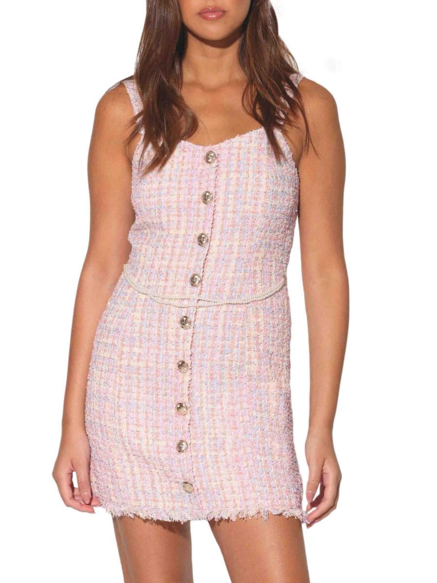 Мини-платье Cecelia из твида с бахромой Walter Baker, цвет Laguna 
Мини-платье Cecelia из твида с бахромой Walter Baker, цвет Laguna