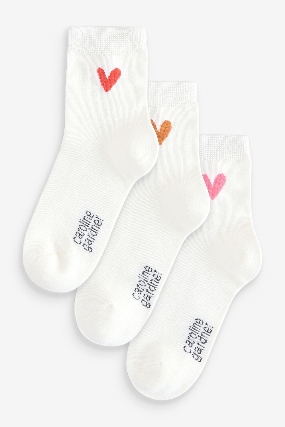 Укороченные носки с фирменным сердечком, 3 шт в упаковке Caroline Gardner, белый 
Укороченные носки с фирменным сердечком, 3 шт в упаковке Caroline Gardner, белый