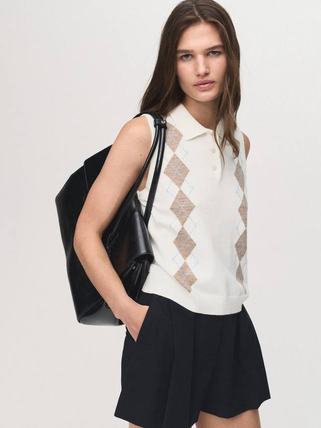 Топ Bimbu с ажурным узором аргайл Mango, Light Beige
Топ Bimbu с ажурным узором аргайл Mango, Light Beige