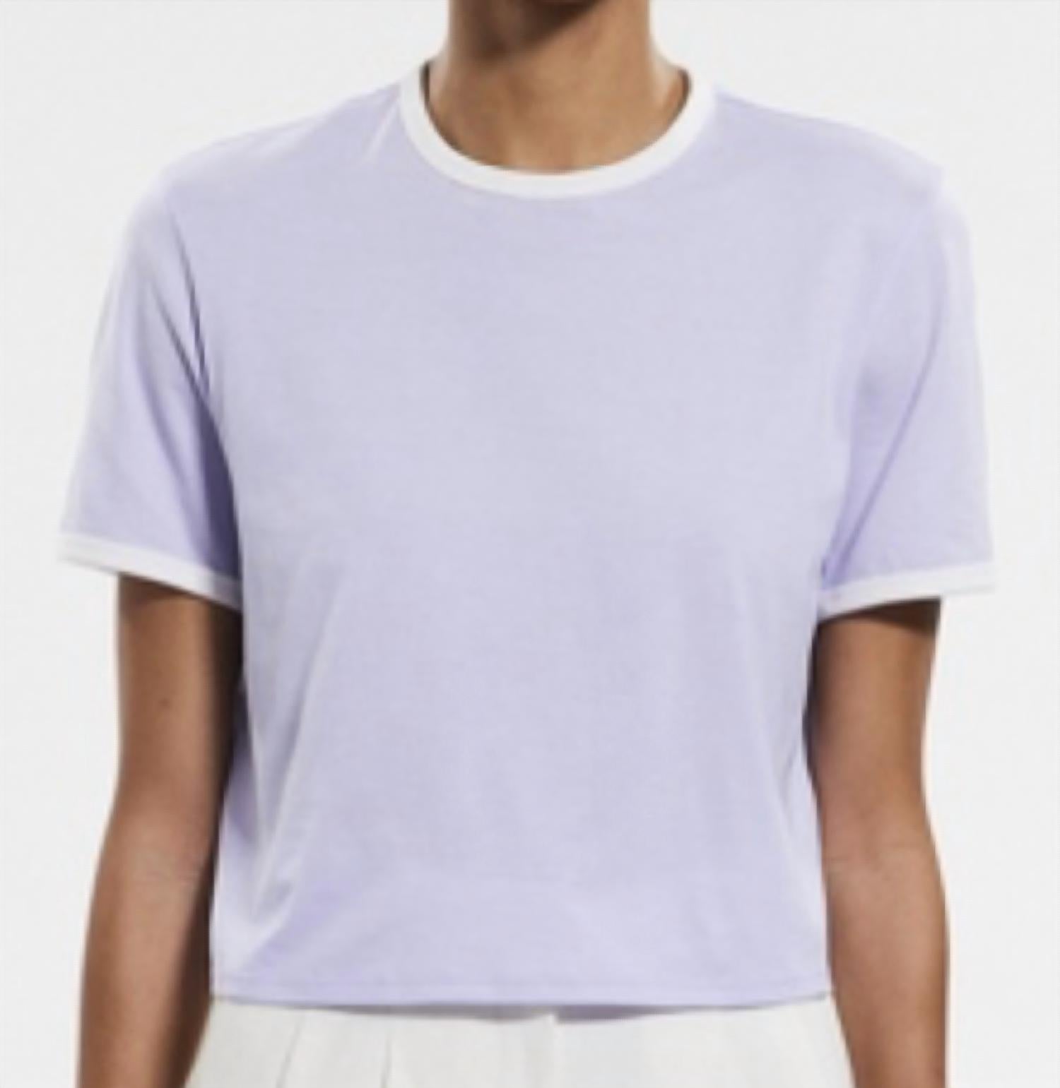 Женский топ с контрастной отделкой в мягком ирисе и белом Theory
Женский топ с контрастной отделкой в мягком ирисе и белом Theory