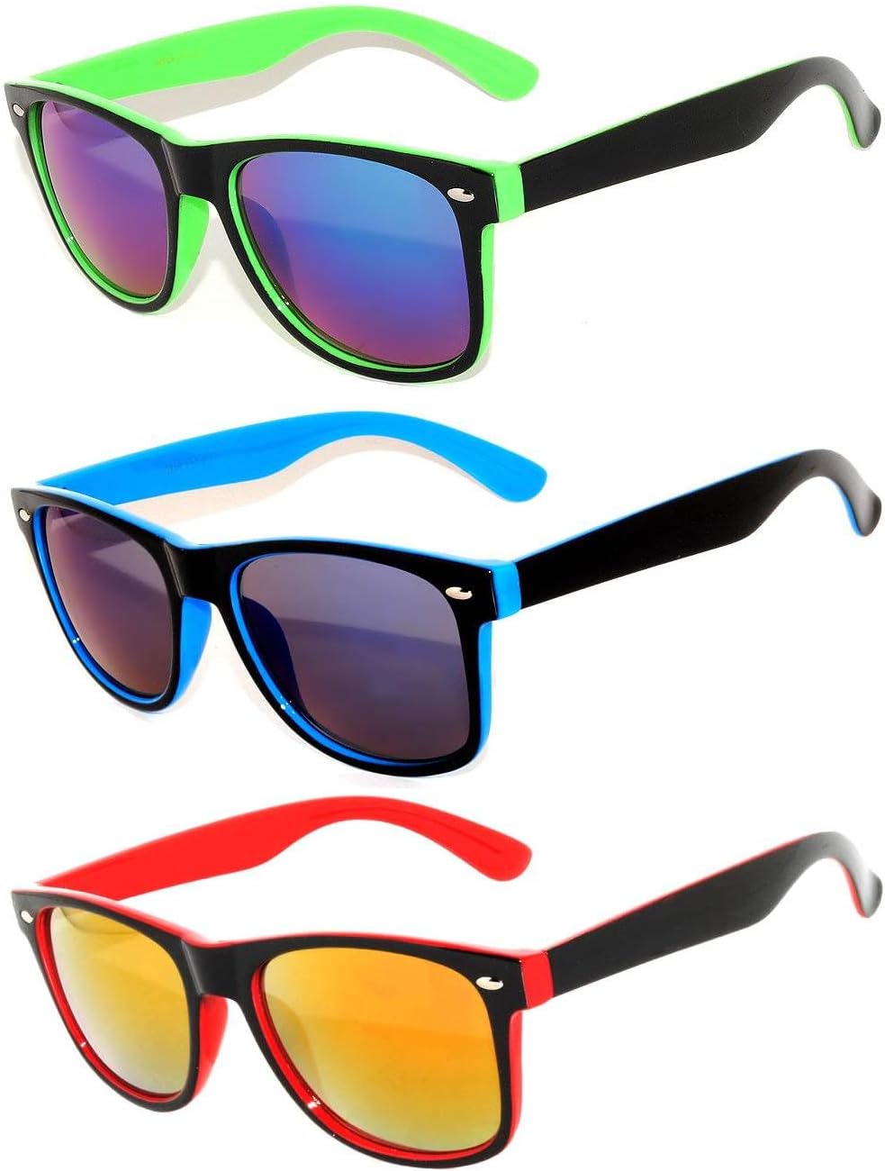 Винтажные двухцветные солнцезащитные очки OWL с дымчатыми и зеркальными линзами — квадратные, в стиле ретро, для женщин и мужчин, с защитой от УФ-излучения UV 400, 3 Pack Mirrored Lens / Green, Blue, Red
Винтажные двухцветные солнцезащитные очки OWL с дымчатыми и зеркальными линзами — квадратные, в стиле ретро, для женщин и мужчин, с защитой от УФ-излучения UV 400, 3 Pack Mirrored Lens / Green, Blue, Red