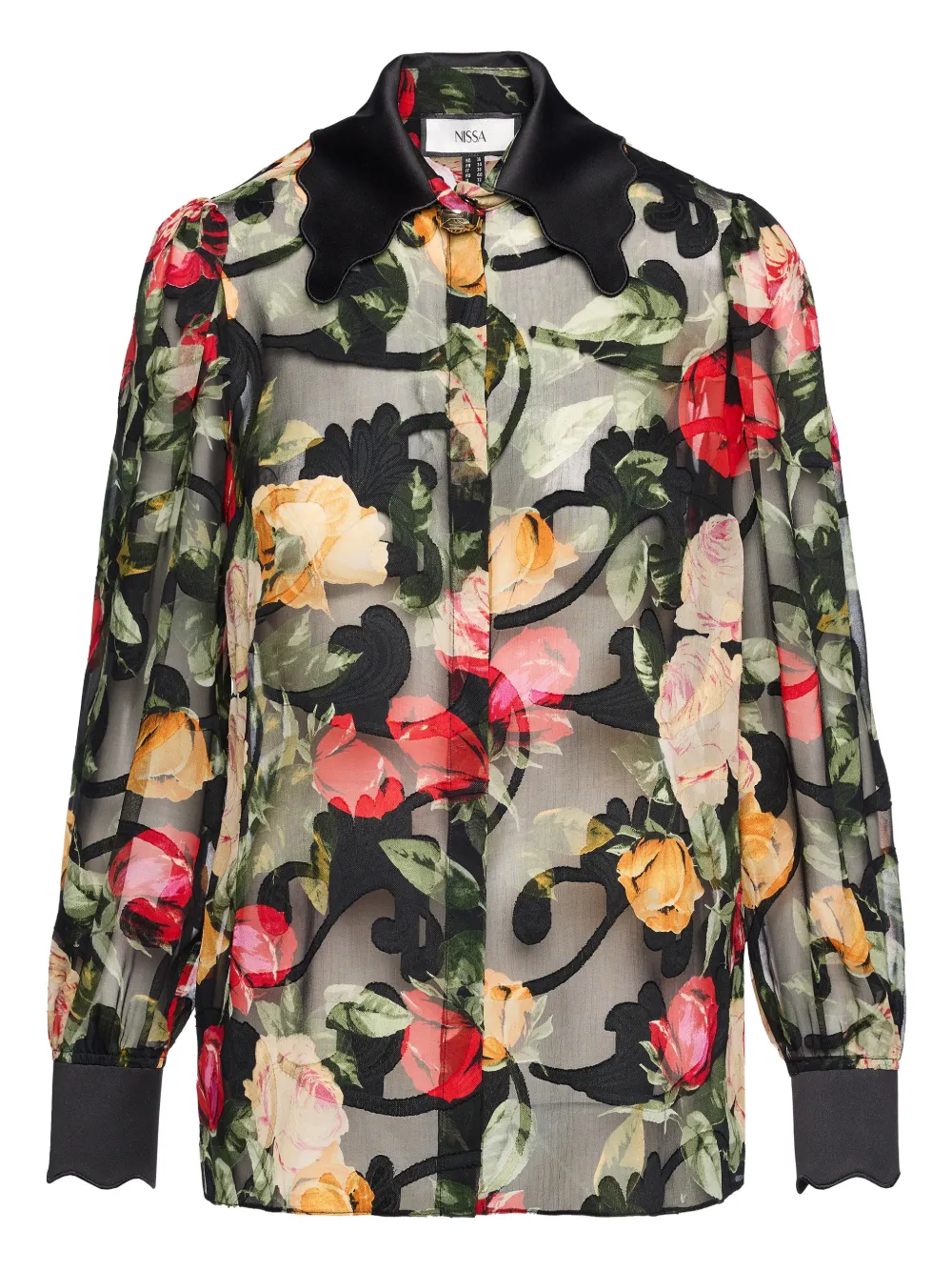 Топ с принтом и фигурным краем Nissa, черный
Топ с принтом и фигурным краем Nissa, черный