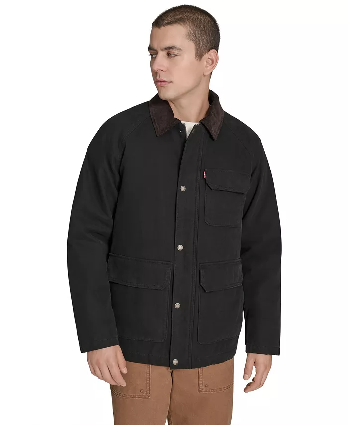 Мужская куртка амбарная из хлопкового канваса с воротником из вельвета Levi'S, черный
Мужская куртка амбарная из хлопкового канваса с воротником из вельвета Levi'S, черный