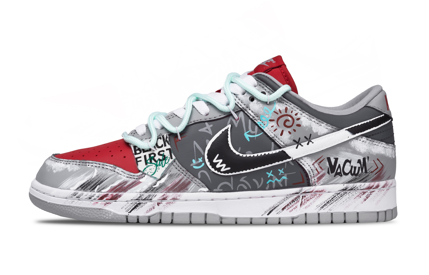 Nike Кроссовки для скейтбординга Dunk GRAFF Gray Series, износостойкие, низкие, унисекс, серый с красными элементами
Nike Кроссовки для скейтбординга Dunk GRAFF Gray Series, износостойкие, низкие, унисекс, серый с красными элементами