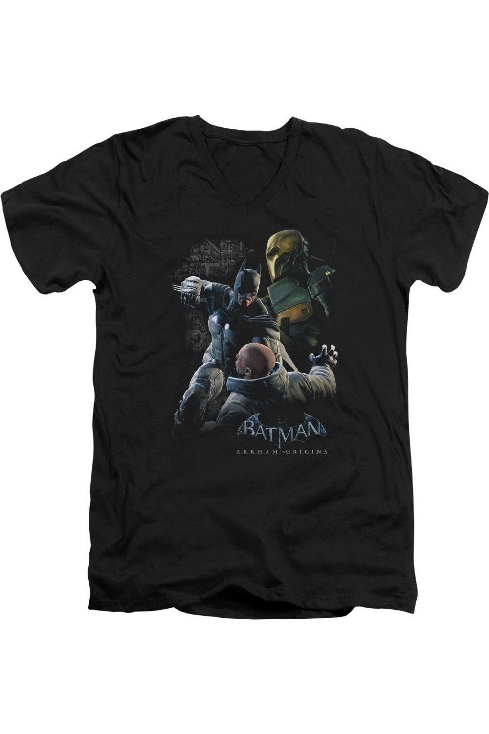 Футболка с коротким рукавом и V-образным вырезом для взрослых Batman Arkham Origins Punch Gildan, черный 
Футболка с коротким рукавом и V-образным вырезом для взрослых Batman Arkham Origins Punch Gildan, черный