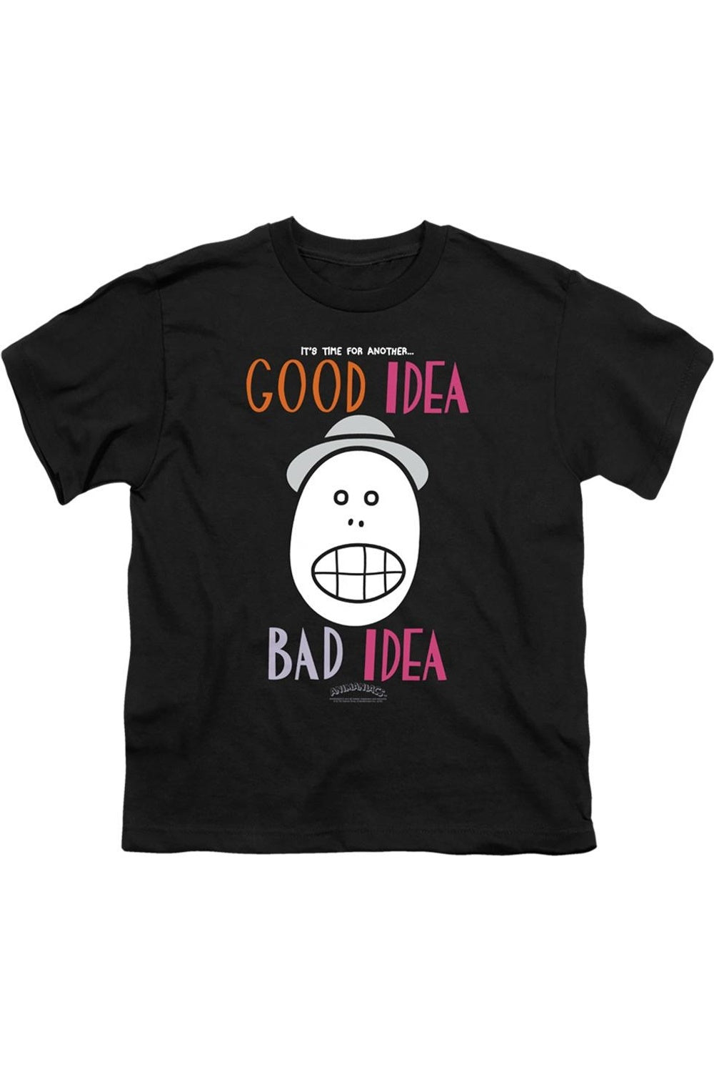 Футболка с коротким рукавом Animaniacs "Хорошая идея / Плохая идея" для детей Gildan, черный
Футболка с коротким рукавом Animaniacs "Хорошая идея / Плохая идея" для детей Gildan, черный