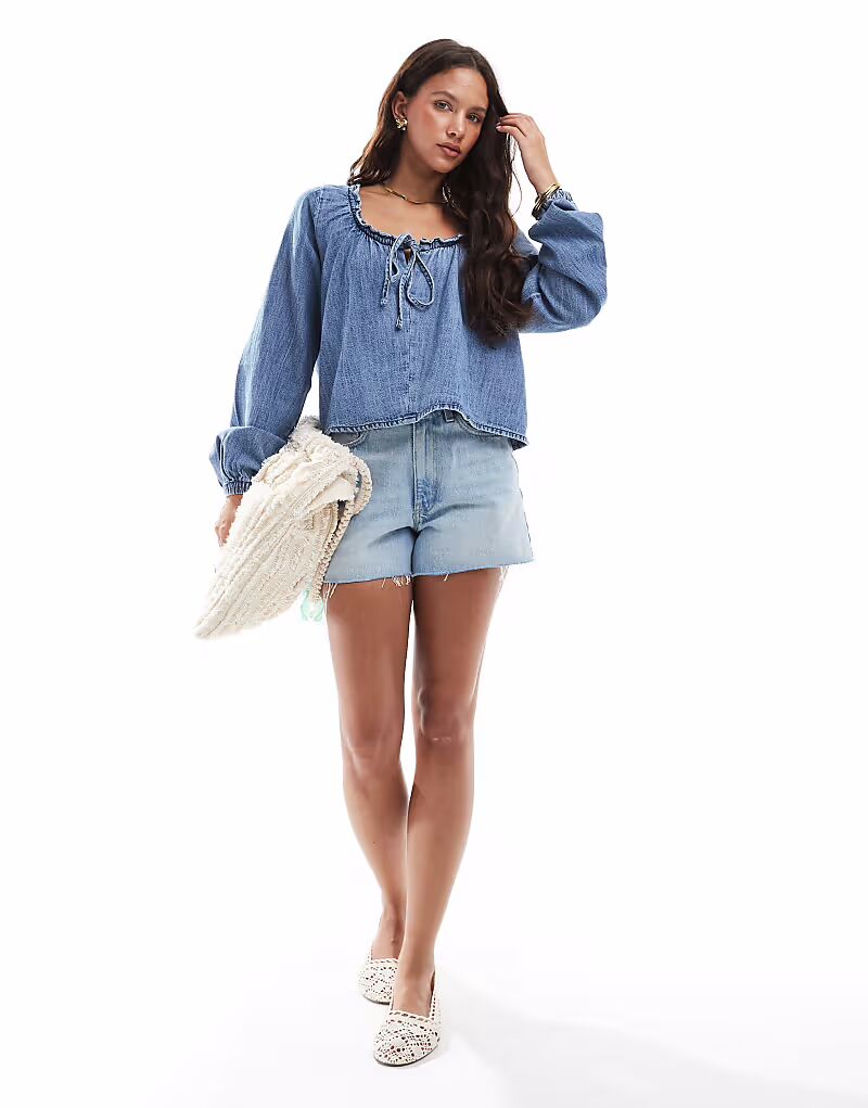 Джинсовая блузка ASOS DESIGN с рукавами-фонариками и льном в цвете полувыбеленный синий
Джинсовая блузка ASOS DESIGN с рукавами-фонариками и льном в цвете полувыбеленный синий