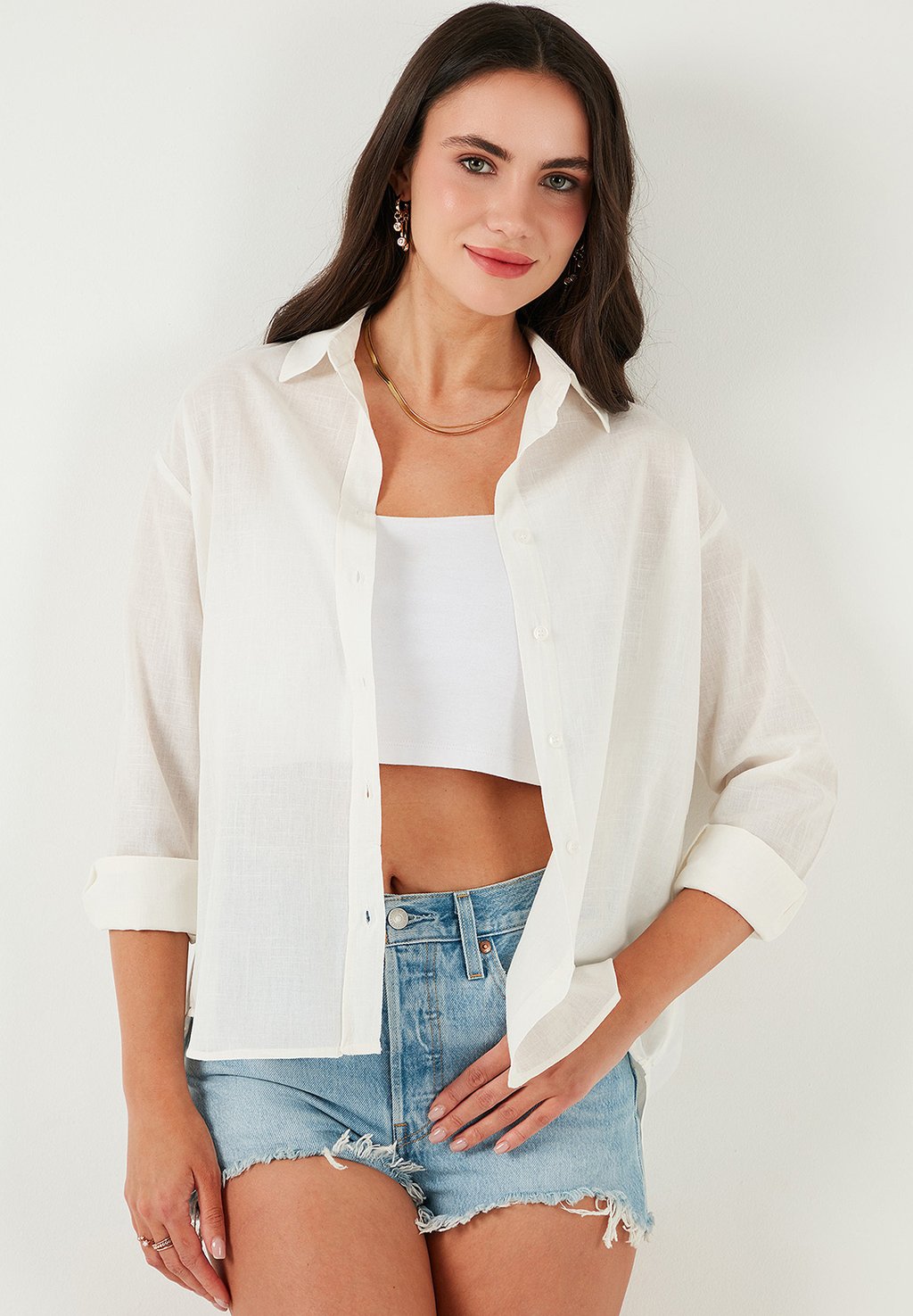 Блузка на пуговицах LELA, бежевый
Блузка на пуговицах LELA, бежевый