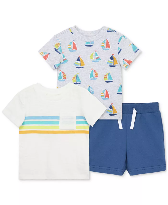 Детский игровой комплект из 3 предметов: футболка и шорты с принтом "Парусники" для мальчиков Little Me, синий
Детский игровой комплект из 3 предметов: футболка и шорты с принтом "Парусники" для мальчиков Little Me, синий