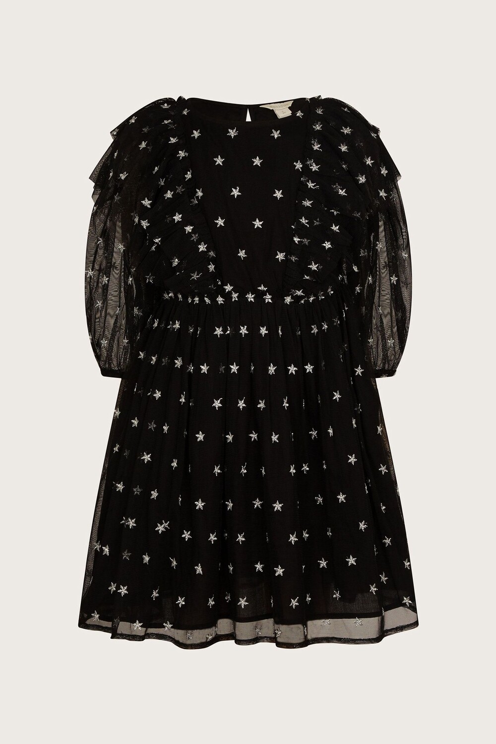 Платье из тюля со звездным принтом Monsoon, черный