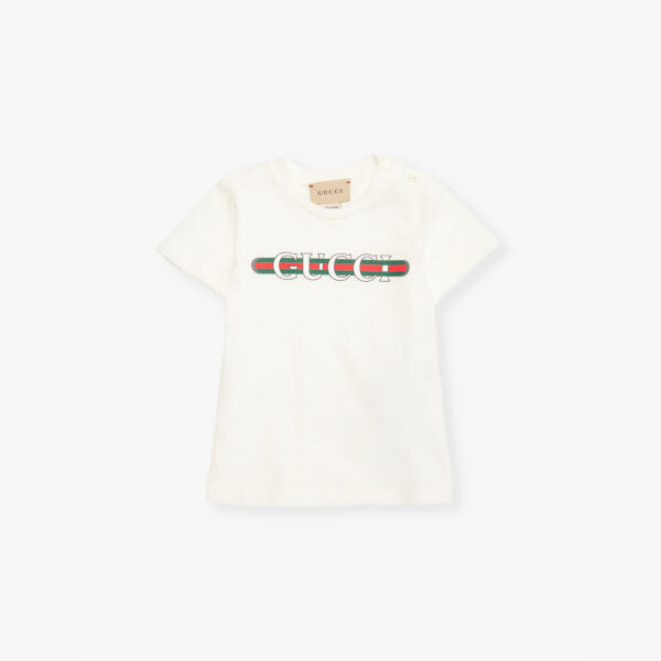 Футболка из хлопкового трикотажа с фирменным принтом и короткими рукавами, 6 месяцев - 3 года Gucci, белый
Футболка из хлопкового трикотажа с фирменным принтом и короткими рукавами, 6 месяцев - 3 года Gucci, белый