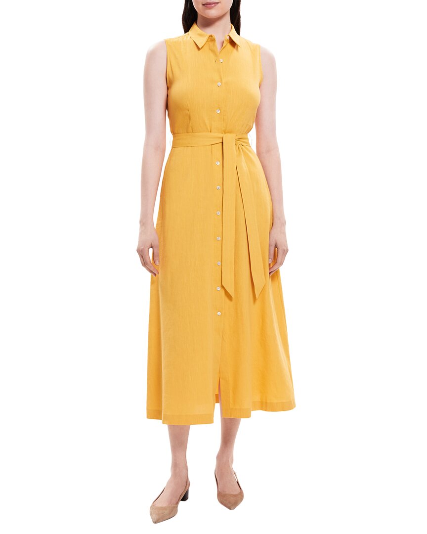 Платье-рубашка из льняной смеси Theory Volume, желтый 
Платье-рубашка из льняной смеси Theory Volume, желтый