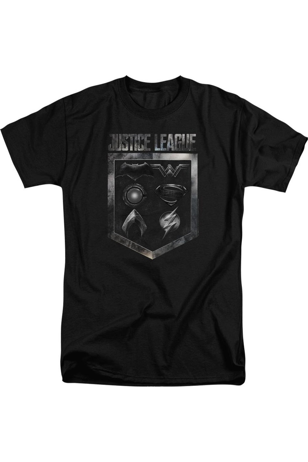 Футболка с коротким рукавом для взрослых с изображением Лиги Справедливости и щита эмблем Justice League Movie, черный
Футболка с коротким рукавом для взрослых с изображением Лиги Справедливости и щита эмблем Justice League Movie, черный