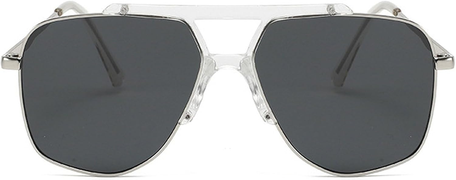 Солнцезащитные очки-пилот в металлической оправе для женщин, с двойной перемычкой, роскошные квадратные солнцезащитные очки большого размера с защитой от УФ-излучения UV400 mincl, Clear Silver Black
Солнцезащитные очки-пилот в металлической оправе для женщин, с двойной перемычкой, роскошные квадратные солнцезащитные очки большого размера с защитой от УФ-излучения UV400 mincl, Clear Silver Black